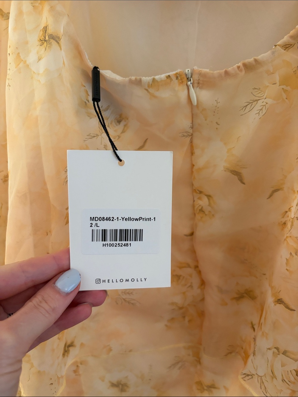 NWT HELLO MOLLY SUN SHINING THROUGH MAXI FLORAL DRESS YELLOW | SIZE L - Picture 8 of 9